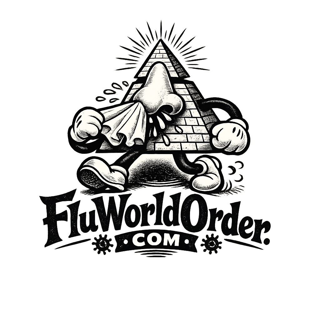 FluWorldOrder sneezing pyramid logo